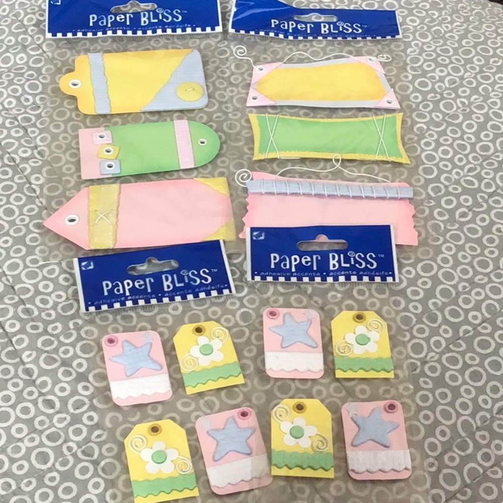 🏷New Paper Bliss Textured Tags Scrapbook Die Cut Bundle